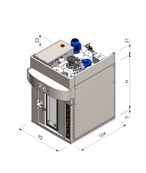 Piec piekarniczy obrotowy MINICOMBO E 40X60 8T schemat