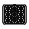 Płyta do urządzeń COOKMATIC z 9 wnękami 80x20 mm PIASTRA W płyta, kształt i ilość tartaletek