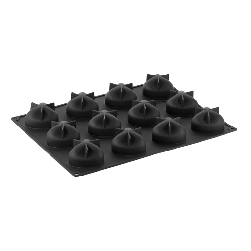 Forma silikonowa do monoporcji NATURAL 12 wgłębień 400x300 mm PX4303S czarna forma
