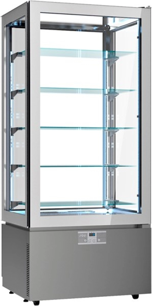 Witryna cukiernicza chłodnicza LUXOR CLASSIC +2/+10 °C KP8G cała witryna cukiernicza szara