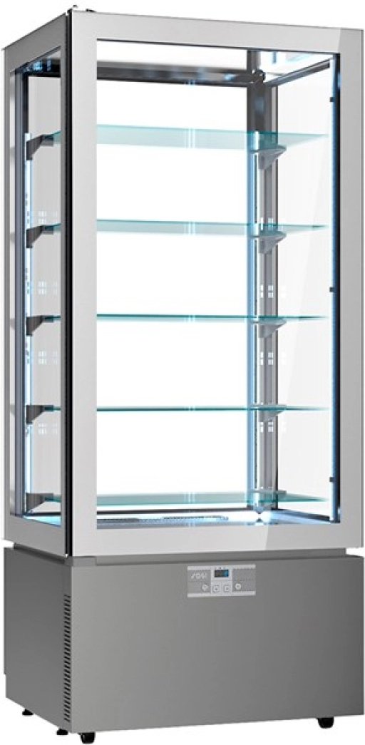 Witryna cukiernicza chłodnicza LUXOR CLASSIC +2/+10 °C KP8GSX cała witryna cukiernicza szara