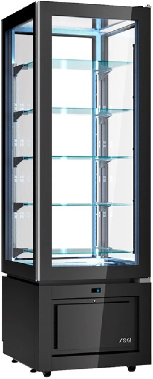 Witryna mronicza Luxor New Style Slim KD6A (22 °C / +5 °C) cała witryna cukiernicza czarna