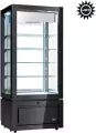 Witryna mroźnicza KD8AT | –22 °C / +5 °C | Luxor New Style cała witryna cukiernicza czarna drzwi prawe, szklane półki