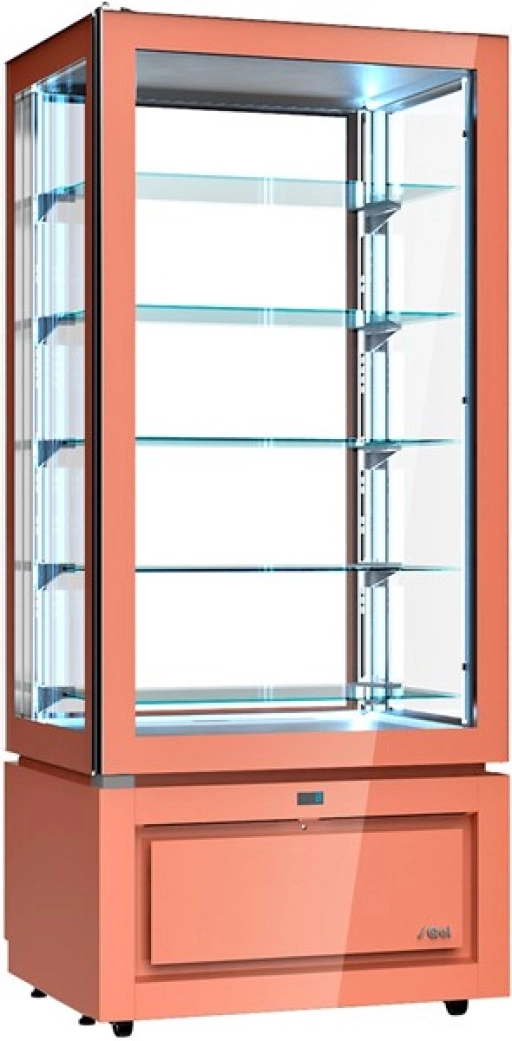 Witryna chłodnicza KP8ESX | +2 °C / +10 °C | drzwi lewe | Luxor New Style cała witryna cukiernicza kolor, szklane półki