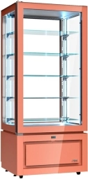 Witryna chłodnicza KP8ESX | +2 °C / +10 °C | drzwi lewe | Luxor New Style cała witryna cukiernicza kolor, szklane półki