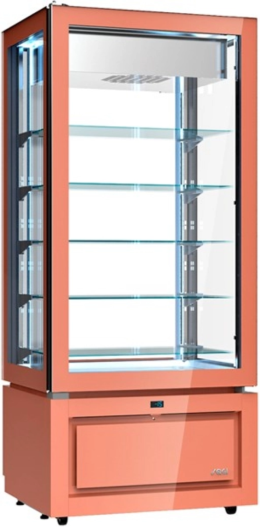 Witryna mroźnicza KD8ESX | –22 °C / +5 °C | drzwi lewe | Luxor New Style cała witryna cukiernicza kolor, szklane półki, parownik u góry