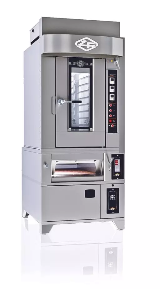 Piec piekarniczy obrotowy MINICOMBO E 40X60 10T z komorą hertową i garownią front