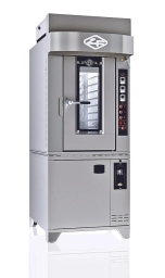 Piec piekarniczy obrotowy MINICOMBO E 40X60 8T z komorą garowniczą front
