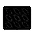 Forma do tartaletek do urządzeń COOKMATIC | 9 tartaletek 125x60x20 mm | PIASTRA 121, kształt i ilość tartaletek