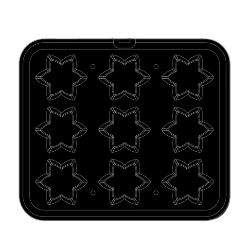 Forma do tartaletek do urządzeń COOKMATIC | 9 tartaletek Ø95x20 mm | PIASTRA 119, kształt i ilość tartaletek