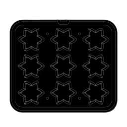 Forma do tartaletek do urządzeń COOKMATIC | 9 tartaletek Ø95x20 mm | PIASTRA 119, kształt i ilość tartaletek