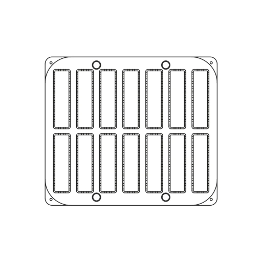 Forma do ciasta parzonego do urządzeń COOKMATIC | 14 wnęk 30x120x30 mm |PIASTRACHOUX03, wzór płyty, kształt, ilość