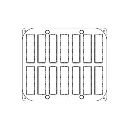 Forma do ciasta parzonego do urządzeń COOKMATIC | 14 wnęk 30x120x30 mm |PIASTRACHOUX03, wzór płyty, kształt, ilość