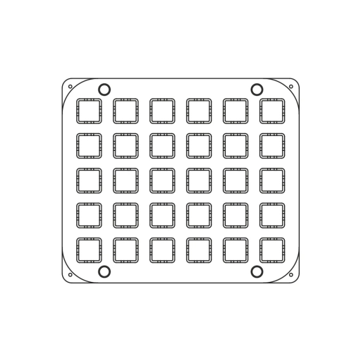 Forma do ciasta parzonego do urządzeń COOKMATIC | 30 wnęk 32x32 mm | PIASTRACHOUX01, wzór płyty, kształt, ilość