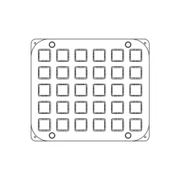 Forma do ciasta parzonego do urządzeń COOKMATIC | 30 wnęk 32x32 mm | PIASTRACHOUX01, wzór płyty, kształt, ilość