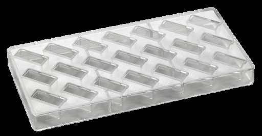 Forma do pralin | 21 wnęk 15x37x15 mm | PC03FR forma przeźroczysta