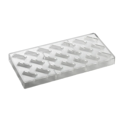 Forma do pralin prostokątna | 21 wnęk 37x16x14 mm | PC107FR forma przeźroczysta