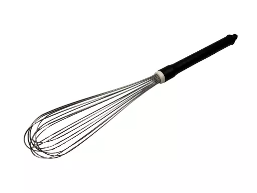 Rózga do ciasta 450 mm | trzepaczka nierdzewna z plastikową rączką | P447, rózga cukiernicza, rózga do mieszania, rózga