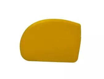 Skrobka cukiernicza P991, skrobaczka do ciasta owalna, 120x86 mm, żółta