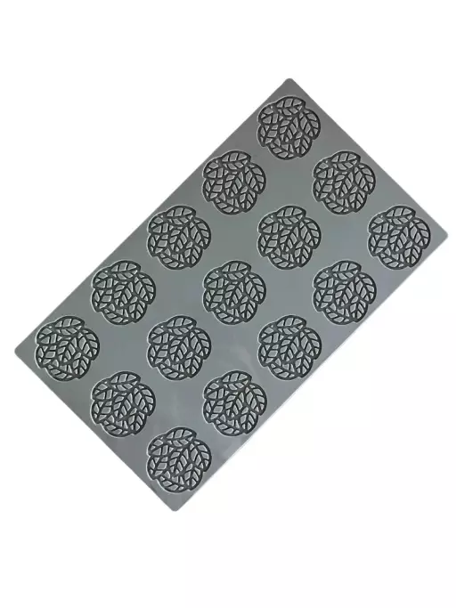 Mata silikonowa do monoporcji LEAVES 2 PR002S, 300×175 mm, 15 wgłębień