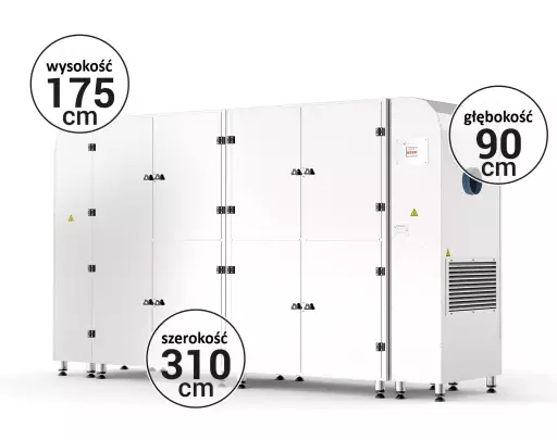 wymiary zewnętrzne suszarki do żywności B.Master PLUS TWIN XL