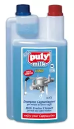 Płyn do czyszczenia systemu mleka PULY MILK PLUS 1 l, niebieski, z miarką i dozownikiem