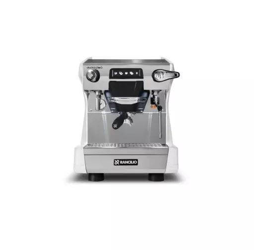 Ekspres do kawy RANCILIO CLASSE 5 USB 1GR, biały, światła LED, front, kolba z uchwytem, biały