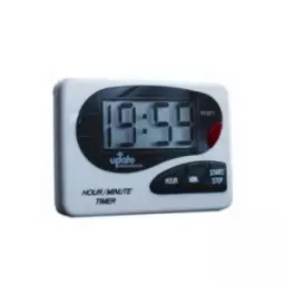 Timer kuchenny 701059 z magnesem, minutnik kuchenny, biały, duże przyciski, na magnes, wyświetlacz LCD, zapinka