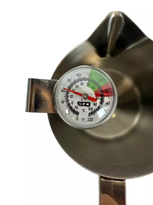 Termometr do mleka z klipsem, analogowy, 0–100°C 620208, tarcza, szkiełko