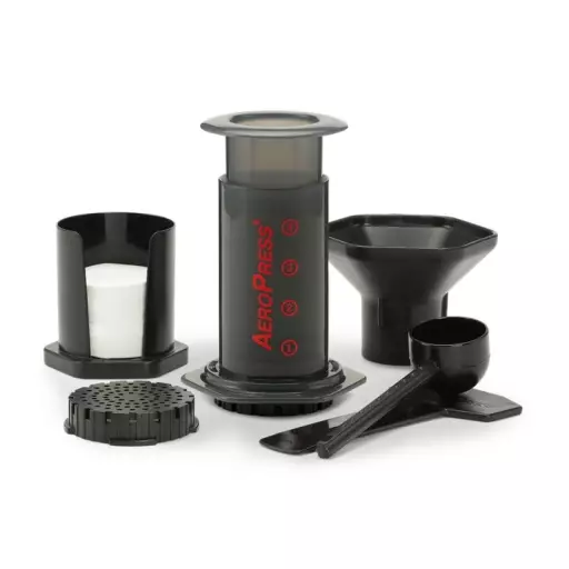 Zaparzacz do kawy AeroPress zestaw miarka, lejek, mieszadło, filtry, stojak na filtry