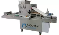 Maszyna do produkcji ciastek Padovani RW3, całe urządzenie, taśma, wycinacz ciastek