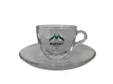 Szklana filiżanka do espresso 70 ml ze spodkiem, 6 szt., Marsali P5433 szkło, przeźroczysta, szklanka, do kawy