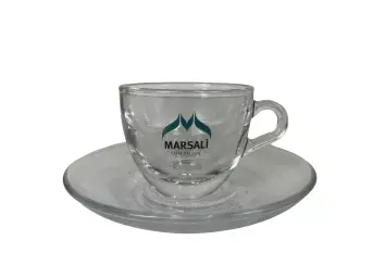Szklana filiżanka do espresso 70 ml ze spodkiem, 6 szt., Marsali P5433 szkło, przeźroczysta, szklanka, do kawy