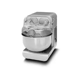 Mikser dwuramienny BERNARDI MISS BAKER CHEF, miesiarka dwuramienna, dzieża 10 l, do 4 kg ciasta, całe urządzenie, front, inox