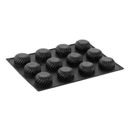 Forma silikonowa do monoporcji PAVONI CALEIDON PX4317, 12 wytłoczeń o okrągłym, dekoracyjnym kształcie, dół