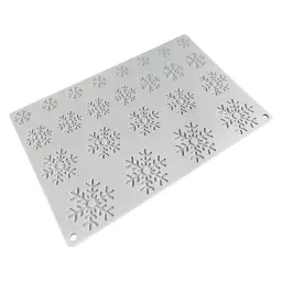 Mata silikonowa do dekoracji PAVONI SNOWFLAKE GG065S z 24 wytłoczeniami płatków śniegu, forma