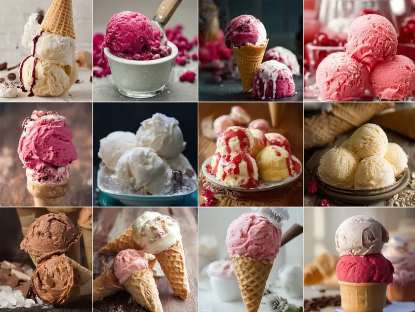 Kolorowe lody rzemieślnicze